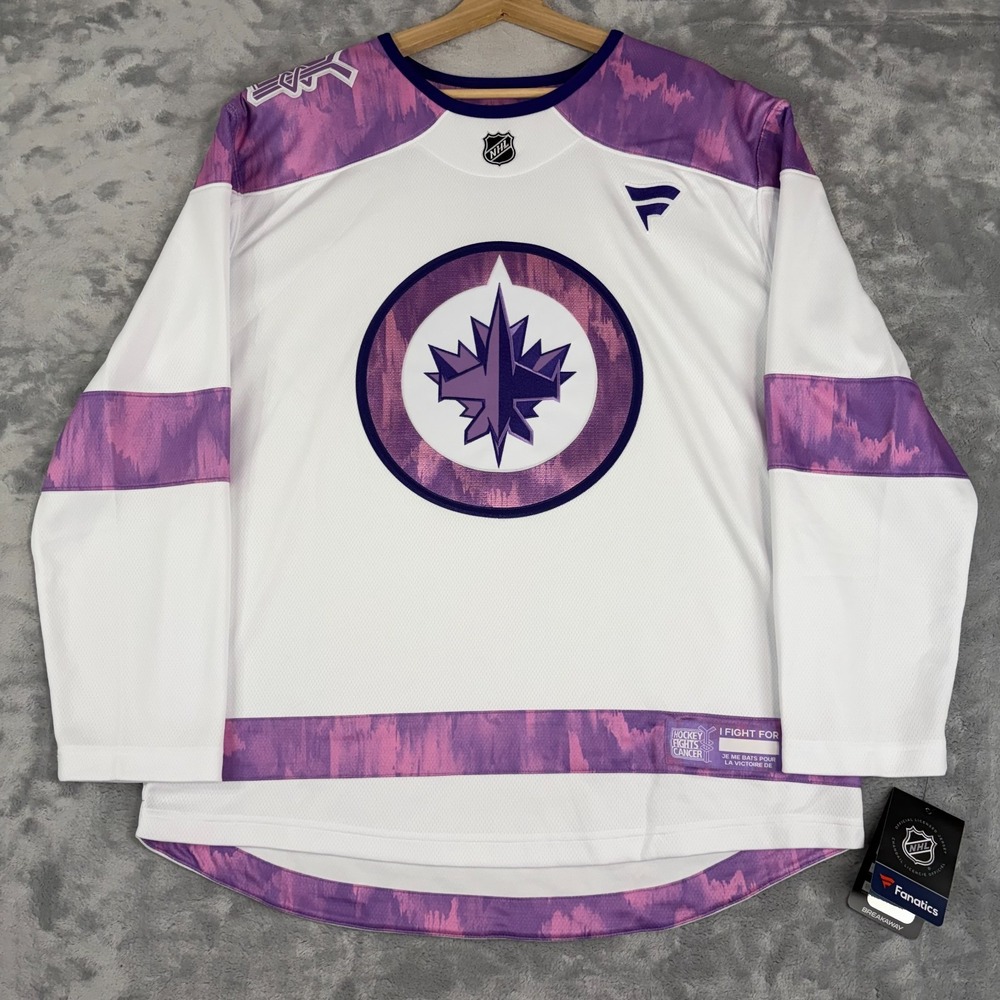 Fanatics Winnipeg Jets Jersey Mens Medium Hockey Fights Cancer 2024 White Pink